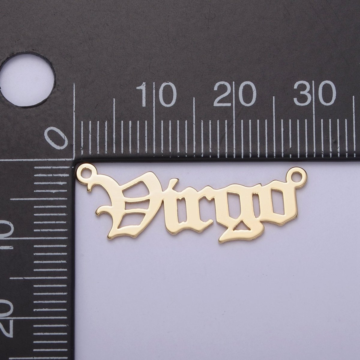 14k Gold Filled Old English Font Zodiac Charms Connector for Necklace Bracelet Link Connector Astrology Necklace Charm Personalized Jewelry Wholesale A-A1725-A-A1730