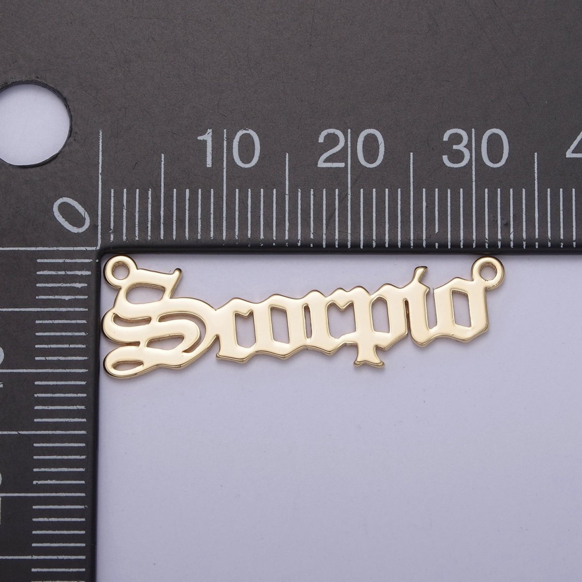 14k Gold Filled Old English Font Zodiac Charms Connector for Necklace Bracelet Link Connector Astrology Necklace Charm Personalized Jewelry Wholesale A-A1725-A-A1730
