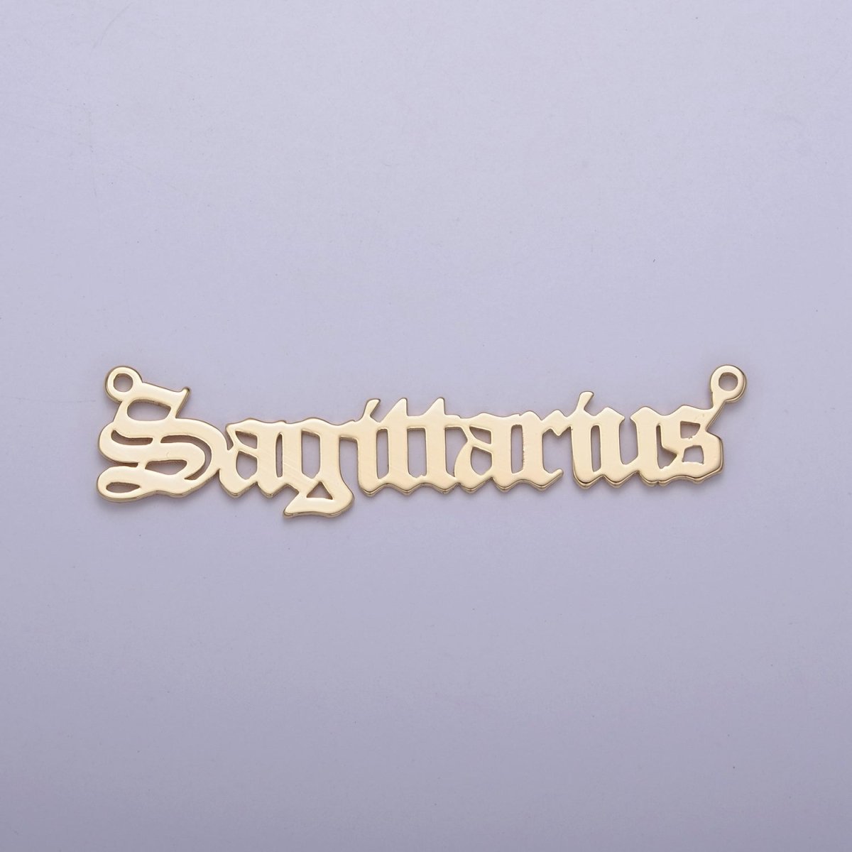 14k Gold Filled Old English Font Zodiac Charms Connector for Necklace Bracelet Link Connector Astrology Necklace Charm Personalized Jewelry Wholesale A-A1725-A-A1730