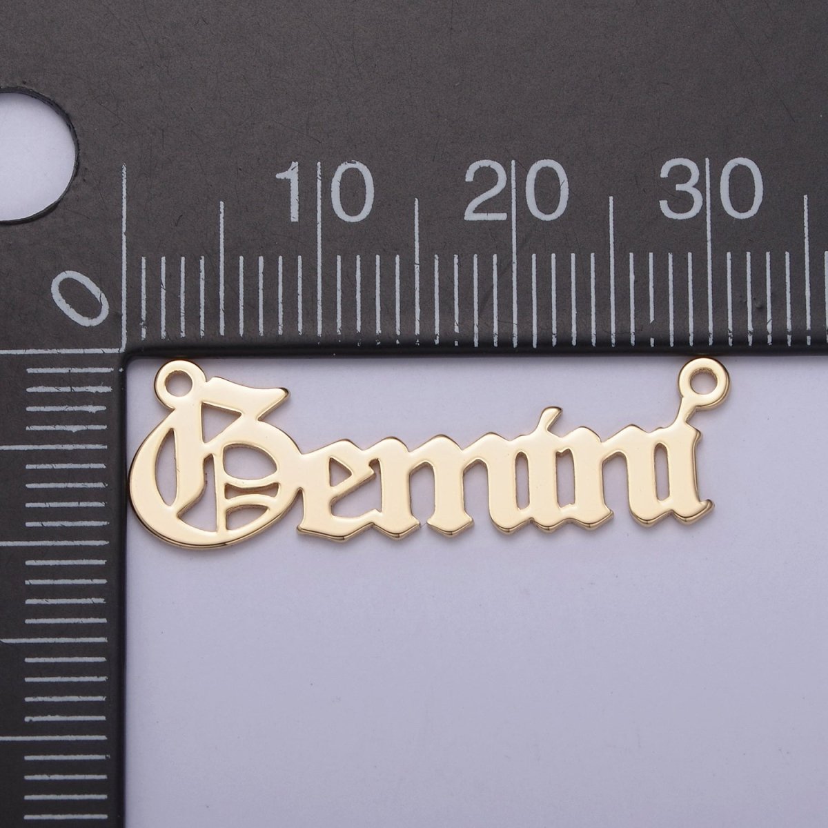 14k Gold Filled Old English Font Zodiac Charms Connector for Necklace Bracelet Link Connector Astrology Necklace Charm Personalized Jewelry Wholesale A-A1725-A-A1730