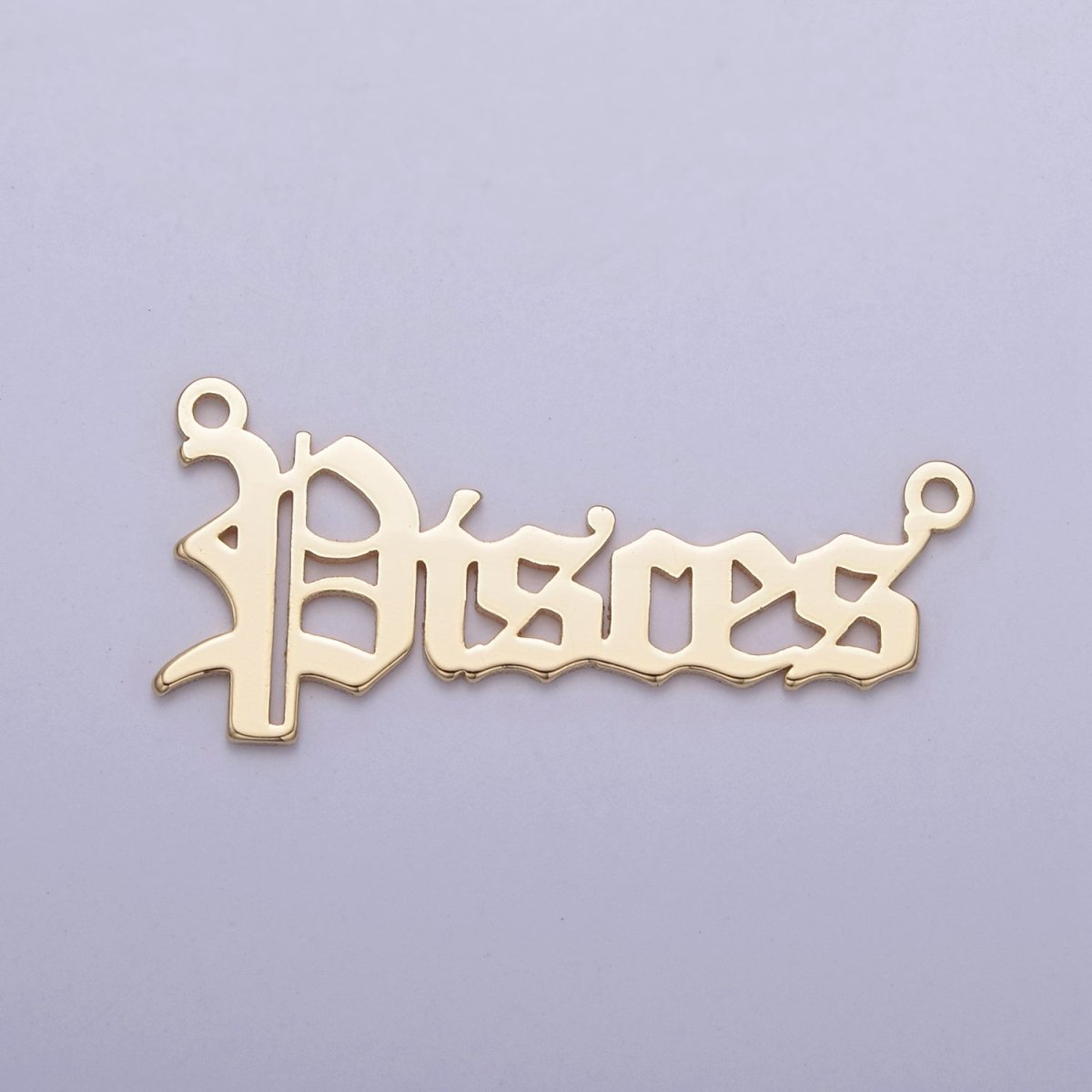 14k Gold Filled Old English Font Zodiac Charms Connector for Necklace Bracelet Link Connector Astrology Necklace Charm Personalized Jewelry Wholesale A-A1725-A-A1730