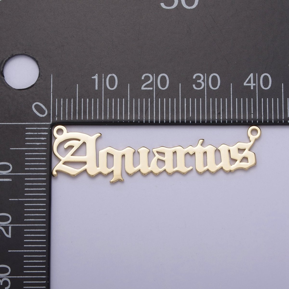14k Gold Filled Old English Font Zodiac Charms Connector for Necklace Bracelet Link Connector Astrology Necklace Charm Personalized Jewelry Wholesale A-A1725-A-A1730