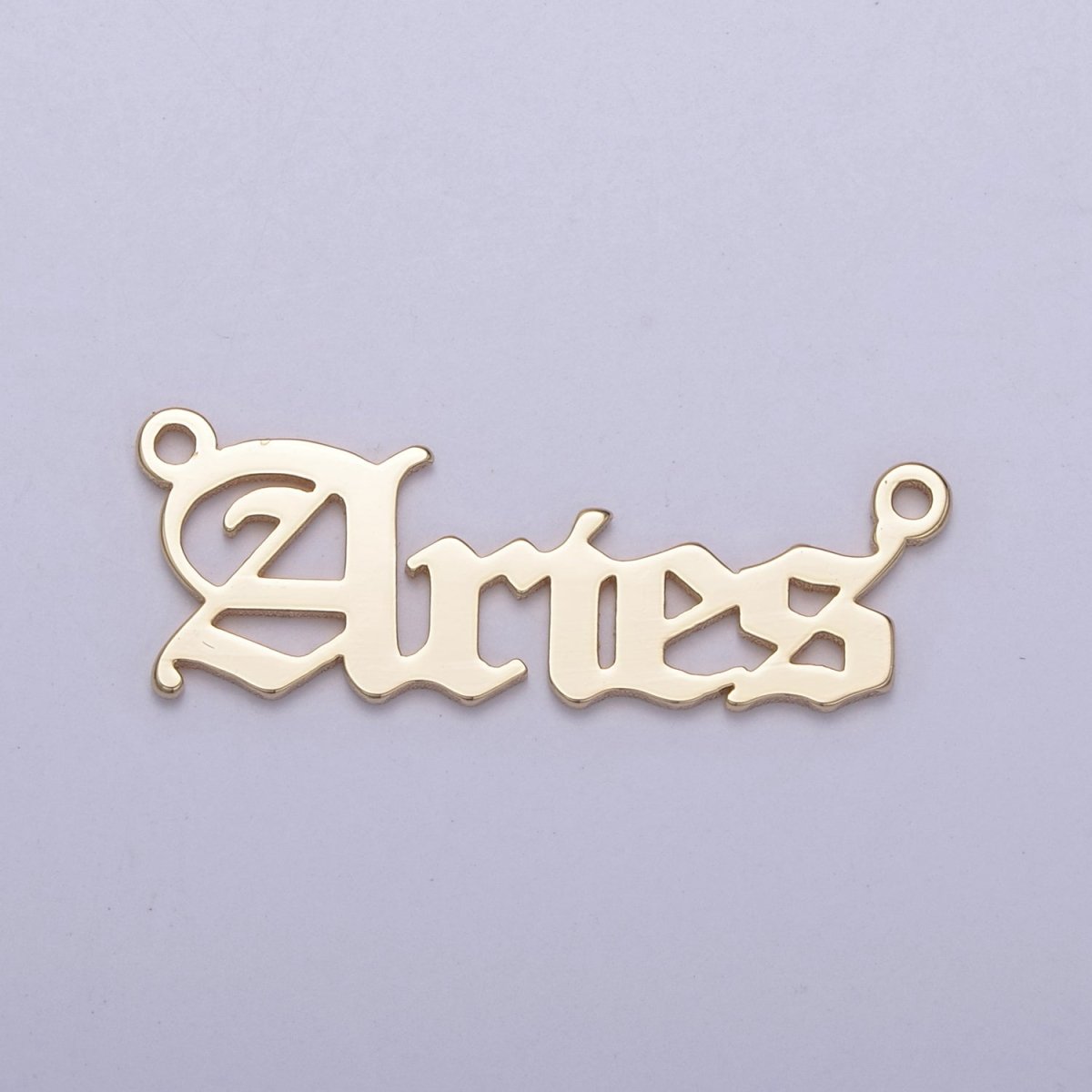 14k Gold Filled Old English Font Zodiac Charms Connector for Necklace Bracelet Link Connector Astrology Necklace Charm Personalized Jewelry Wholesale A-A1725-A-A1730