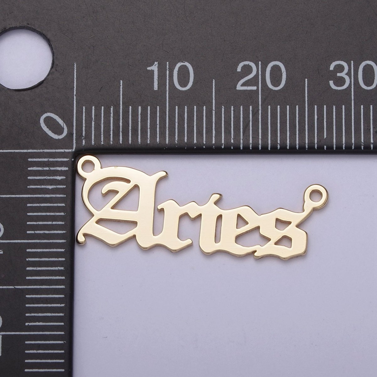 14k Gold Filled Old English Font Zodiac Charms Connector for Necklace Bracelet Link Connector Astrology Necklace Charm Personalized Jewelry Wholesale A-A1725-A-A1730