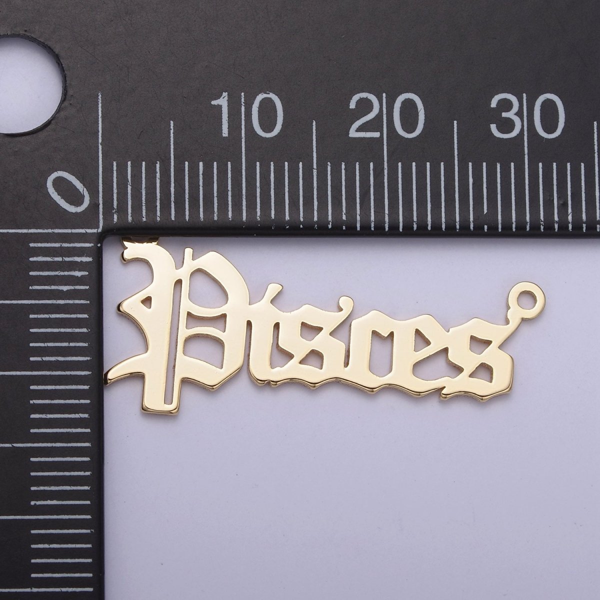 14k Gold Filled Old English Font Zodiac Charms Connector for Necklace Bracelet Link Connector Astrology Necklace Charm Personalized Jewelry Wholesale A-A1725-A-A1730