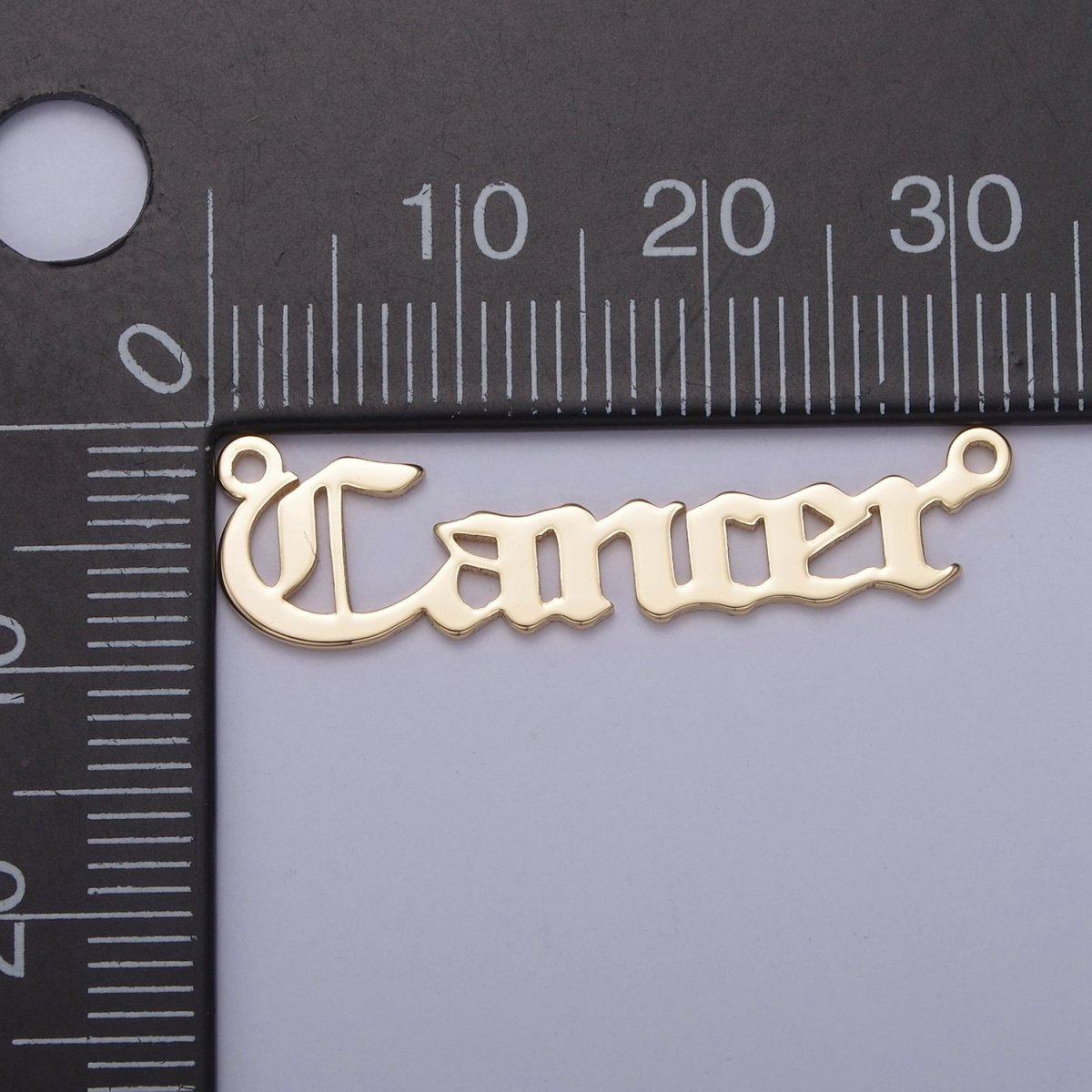 14k Gold Filled Old English Font Zodiac Charms Connector for Necklace Bracelet Link Connector Astrology Necklace Charm Personalized Jewelry Wholesale A-A1725-A-A1730
