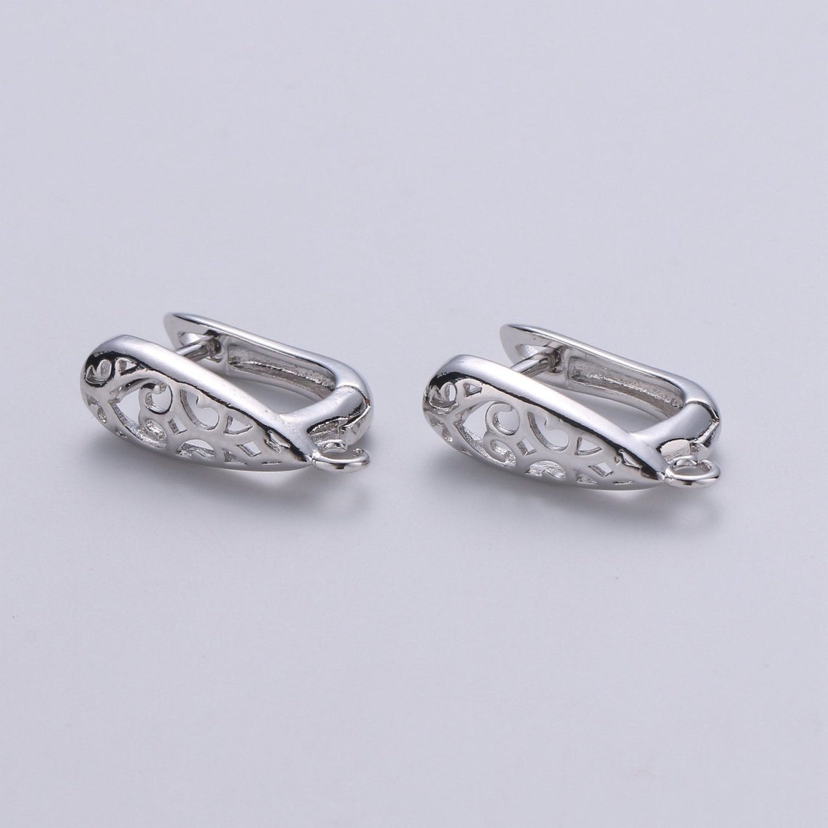 14k Gold Filled one touch w/ open link Lever back earring making, 12x19 mm, Nickel free Lead Free for Earring Charm Making Findings K-699 - K-701