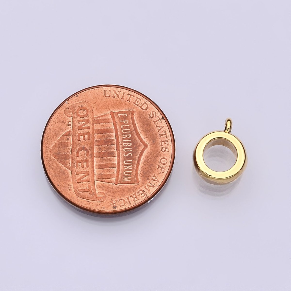 14K Gold Filled Open Round Bezel Charm Finding | Z1151 - DLUXCA