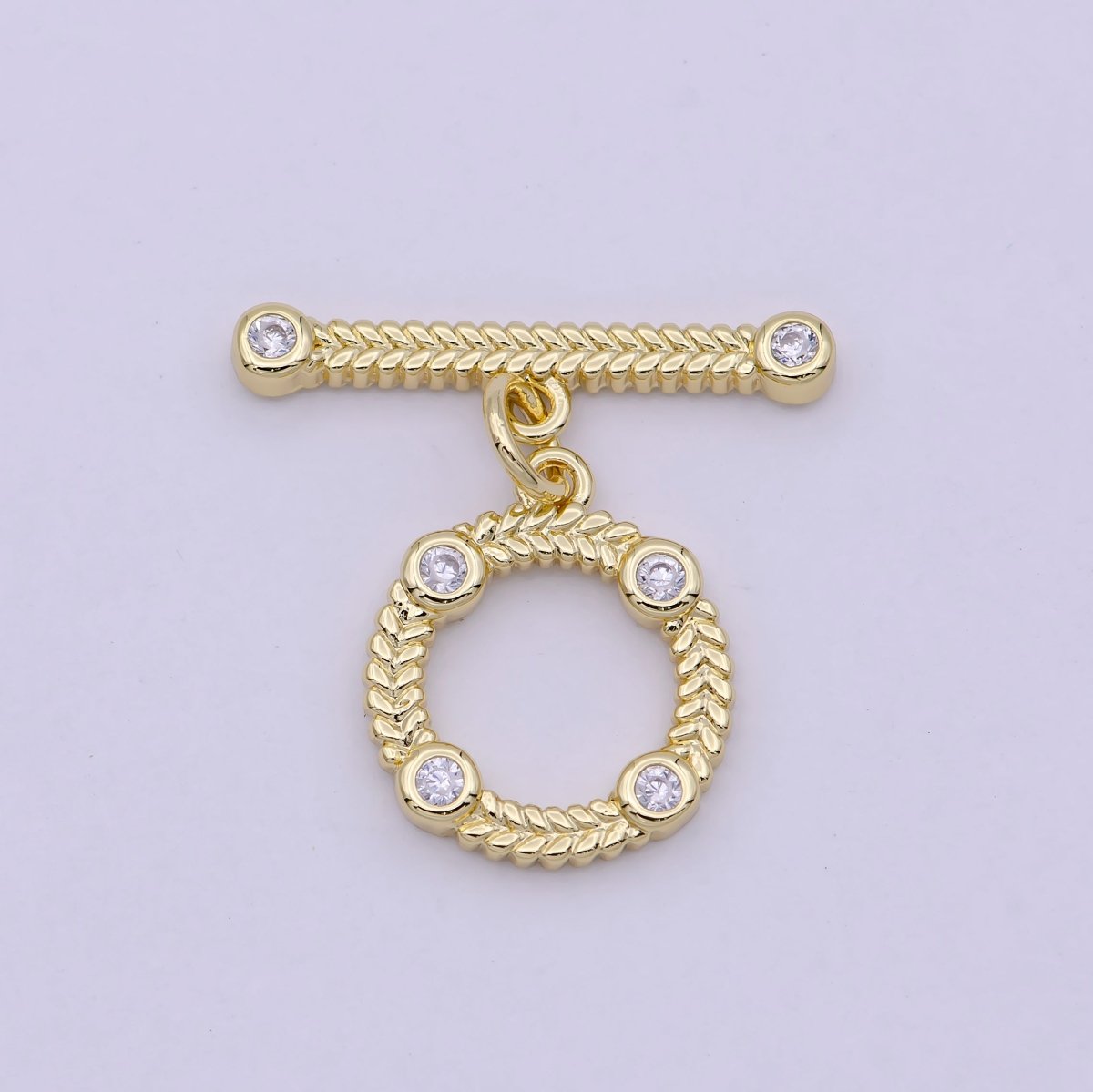 14K Gold Filled OT Toggle Clasps Chevron CZ Clasps Connectors for Jewelry Handmade Making Bracelet Necklace L-622 - DLUXCA