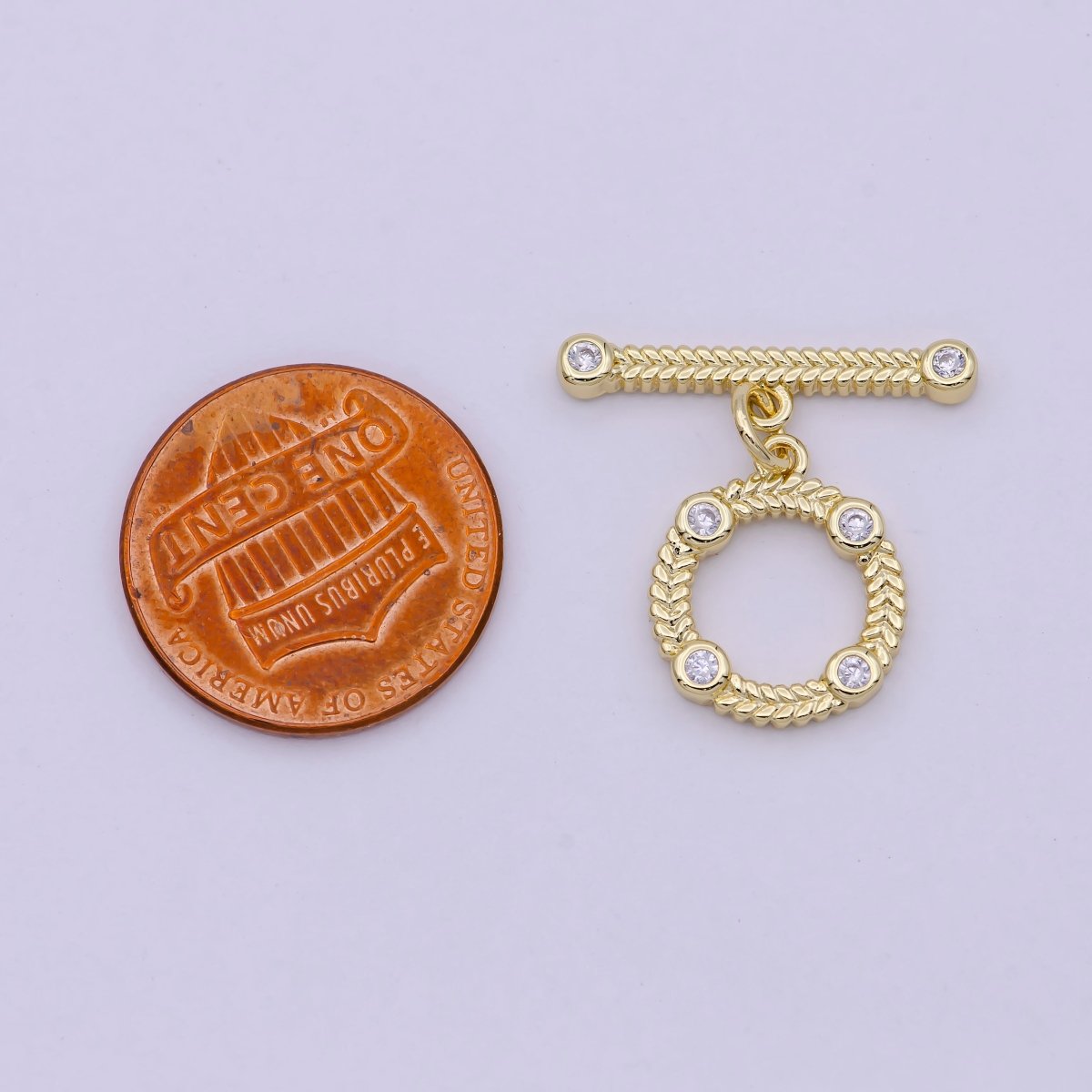 14K Gold Filled OT Toggle Clasps Chevron CZ Clasps Connectors for Jewelry Handmade Making Bracelet Necklace L-622 - DLUXCA