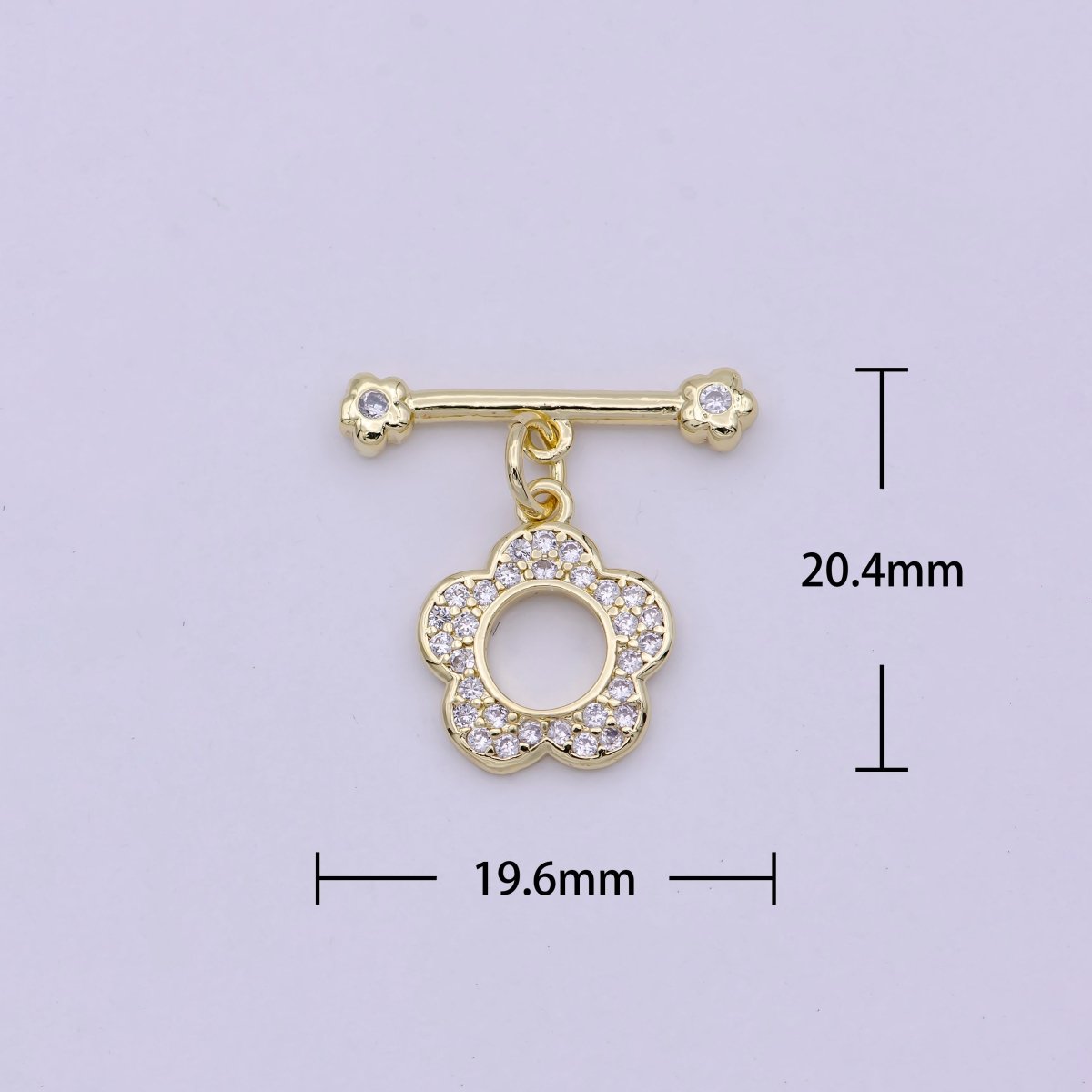 14K Gold Filled OT Toggle Clasps Daisy Flower CZ Clasps Connectors for Jewelry Handmade Making Bracelet Necklace L-623 - DLUXCA