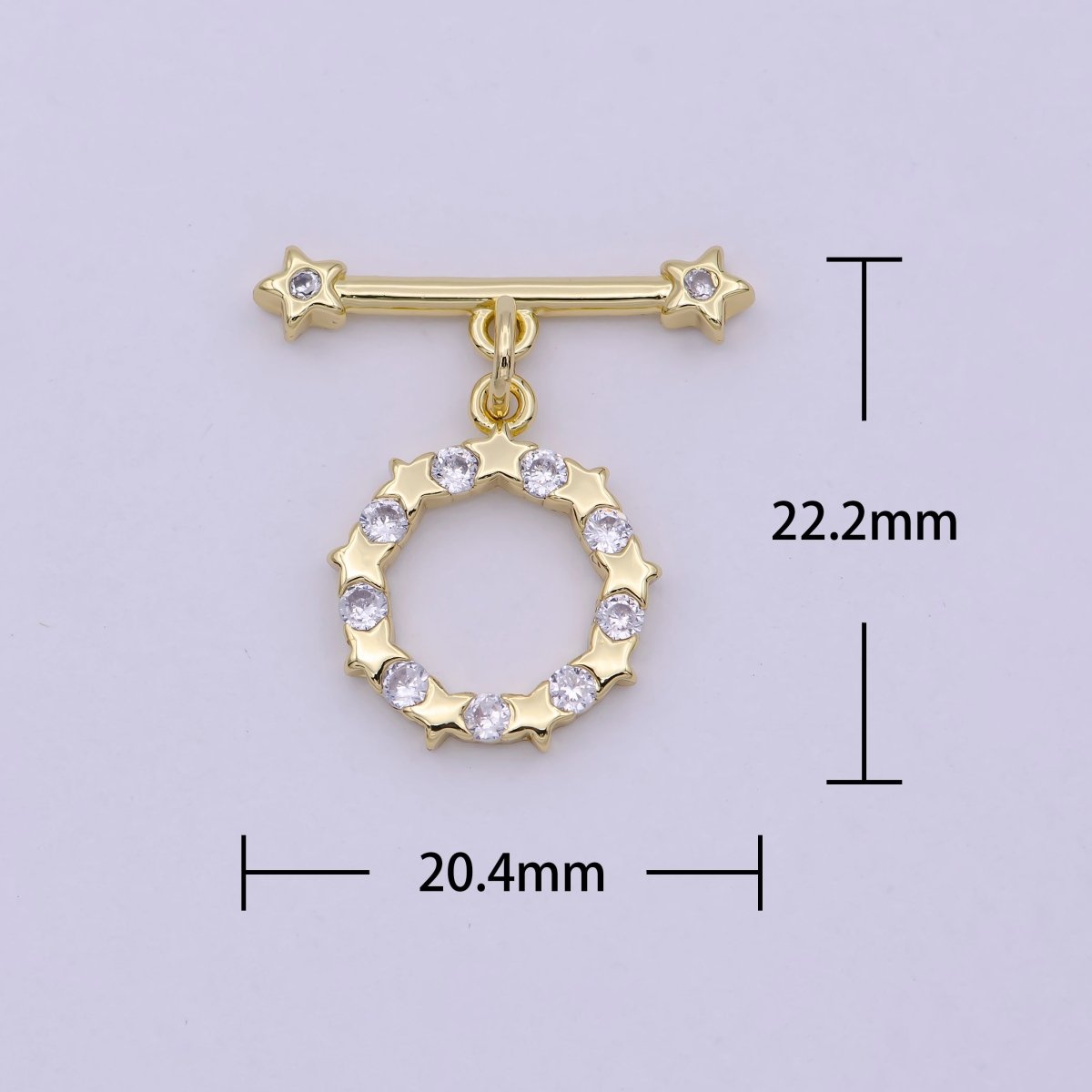 14K Gold Filled OT Toggle Clasps Star CZ Clasps Connectors for Jewelry Handmade Making Bracelet Necklace L-630 - DLUXCA
