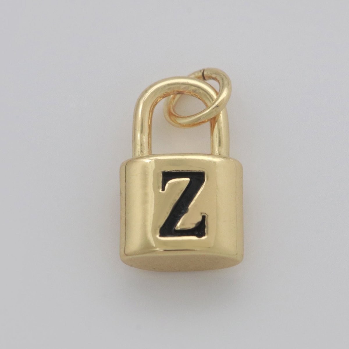 14K Gold Filled Padlock Letter Initial Lock Personalized Charm Pendant | A-822-A-834
