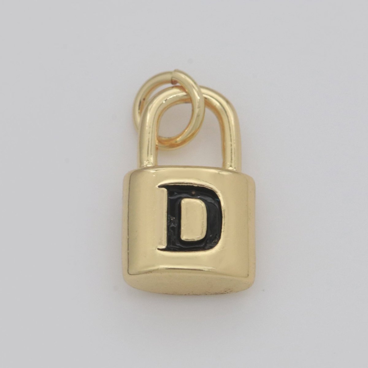 14K Gold Filled Padlock Letter Initial Lock Personalized Charm Pendant | A-822-A-834