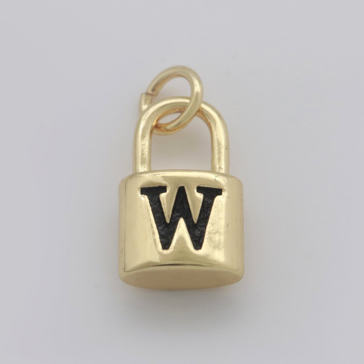 14K Gold Filled Padlock Letter Initial Lock Personalized Charm Pendant | A-822-A-834