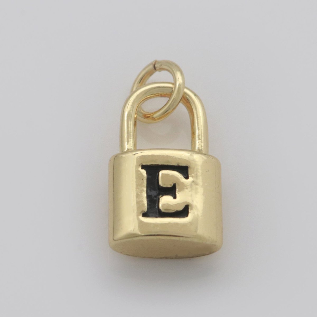 14K Gold Filled Padlock Letter Initial Lock Personalized Charm Pendant | A-822-A-834