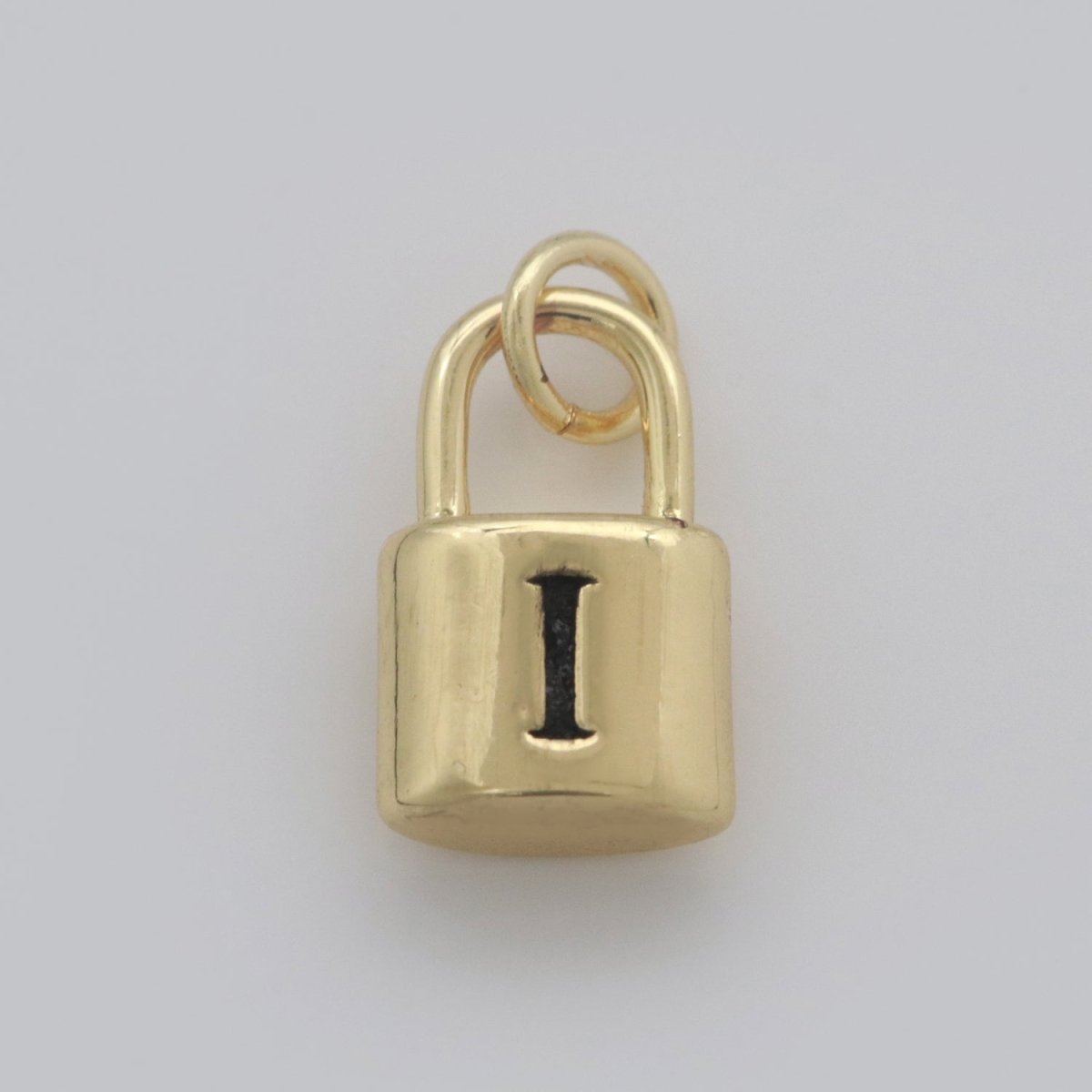 14K Gold Filled Padlock Letter Initial Lock Personalized Charm Pendant | A-822-A-834