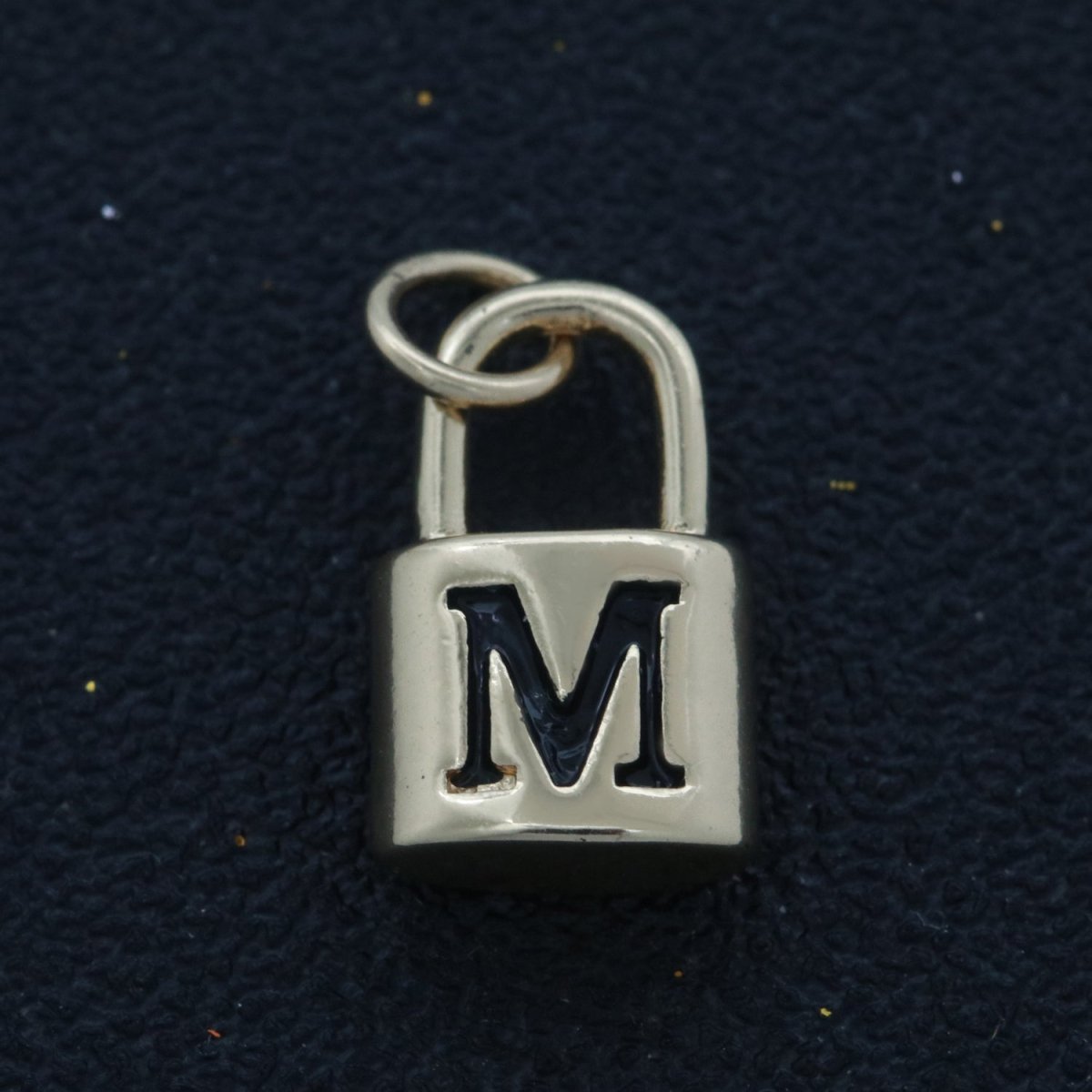 14K Gold Filled Padlock Letter Initial Lock Personalized Charm Pendant | A-822-A-834
