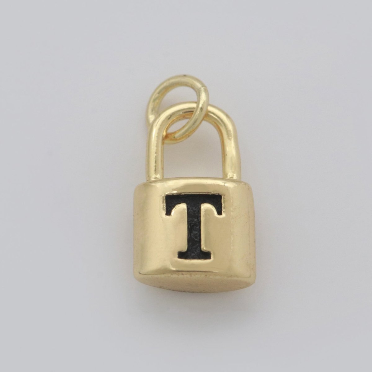 14K Gold Filled Padlock Letter Initial Lock Personalized Charm Pendant | A-822-A-834
