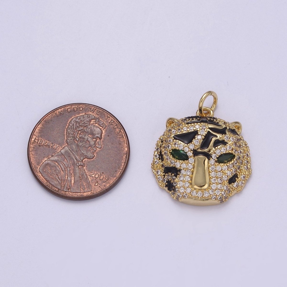 14k Gold Filled Panther Pendant Leopard Animal Head Charm DIY Necklace Bracelet Jewelry Making Supplies W-191 - DLUXCA