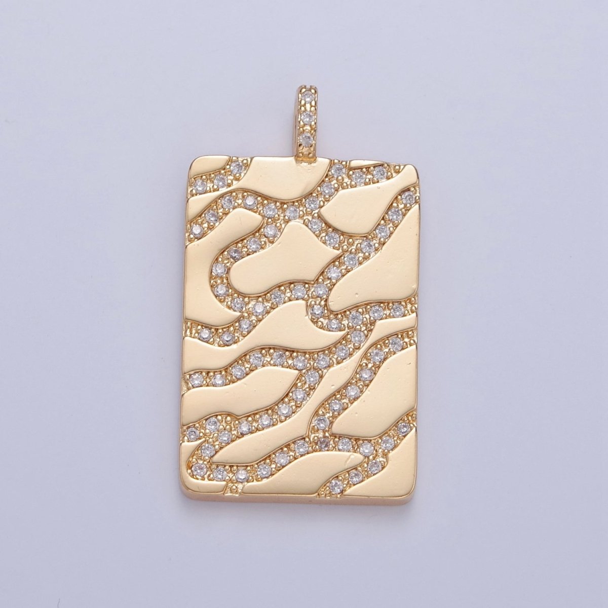 14K Gold Filled Pave Gold Artery Tile Pendant for Necklace Bracelet Supply J-644 J-645