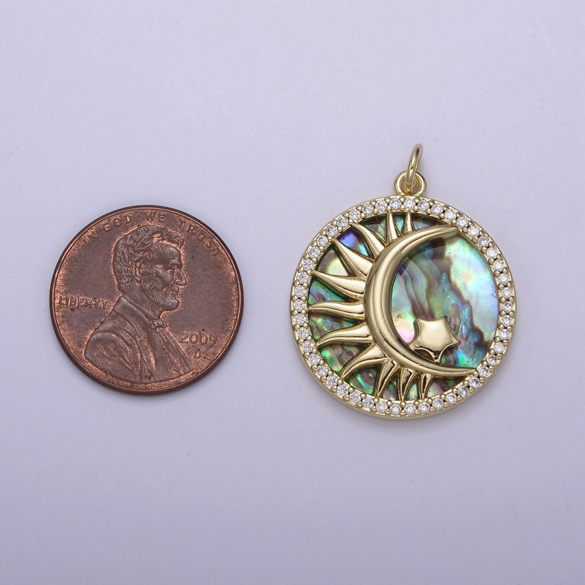 14K Gold Filled Pearl, Tiger Eye, Abalone Shell Charm Pendant Crescent moon Star Charm for Celestial Necklace Bracelet Jewelry Making N-700