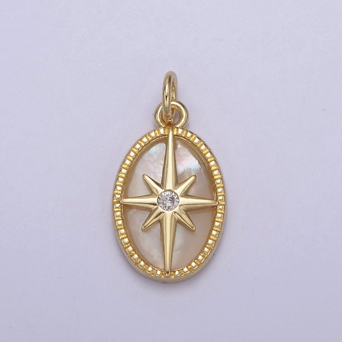 14K Gold Filled Pearl, Tiger Eye, Abalone Shell Charm Pendant North Star Charm for Celestial Necklace Bracelet Jewelry Making N-820 - N-822