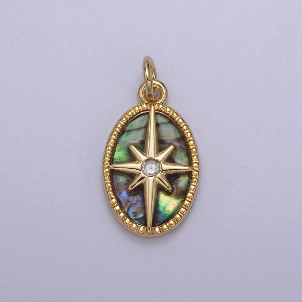 14K Gold Filled Pearl, Tiger Eye, Abalone Shell Charm Pendant North Star Charm for Celestial Necklace Bracelet Jewelry Making N-820 - N-822