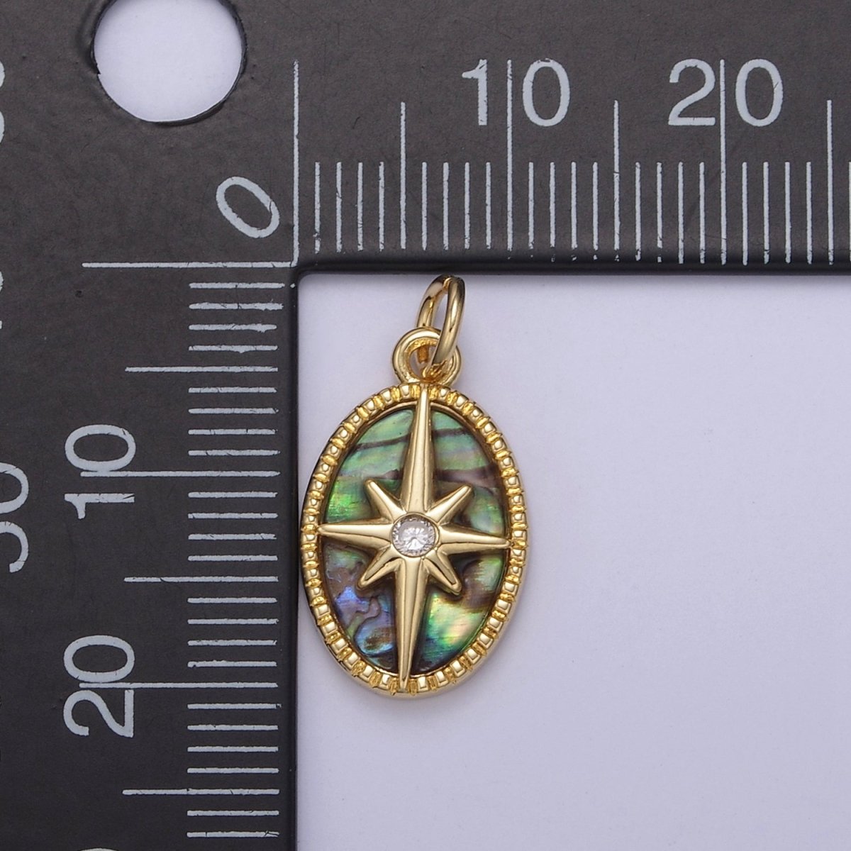 14K Gold Filled Pearl, Tiger Eye, Abalone Shell Charm Pendant North Star Charm for Celestial Necklace Bracelet Jewelry Making N-820 - N-822