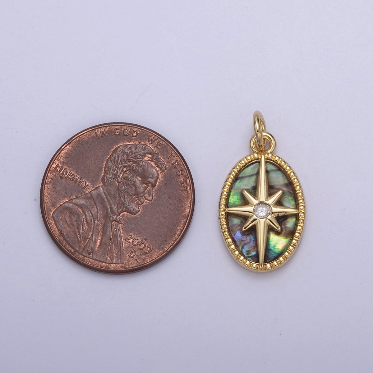 14K Gold Filled Pearl, Tiger Eye, Abalone Shell Charm Pendant North Star Charm for Celestial Necklace Bracelet Jewelry Making N-820 - N-822