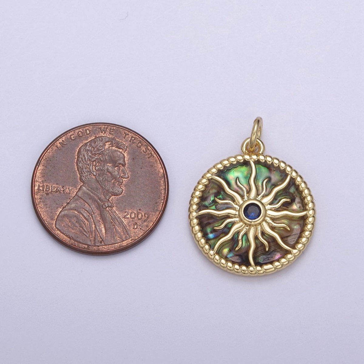 14K Gold Filled Pearl, Tiger Eye, Abalone Shell Charm Pendant Sun Charm for Celestial Necklace Bracelet Jewelry Making N-887 - N-889