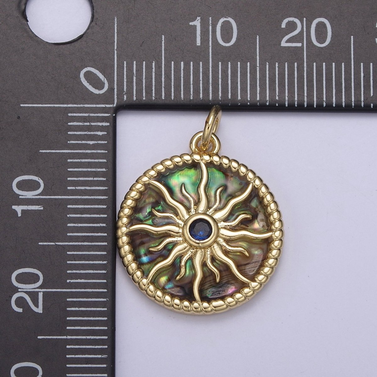 14K Gold Filled Pearl, Tiger Eye, Abalone Shell Charm Pendant Sun Charm for Celestial Necklace Bracelet Jewelry Making N-887 - N-889