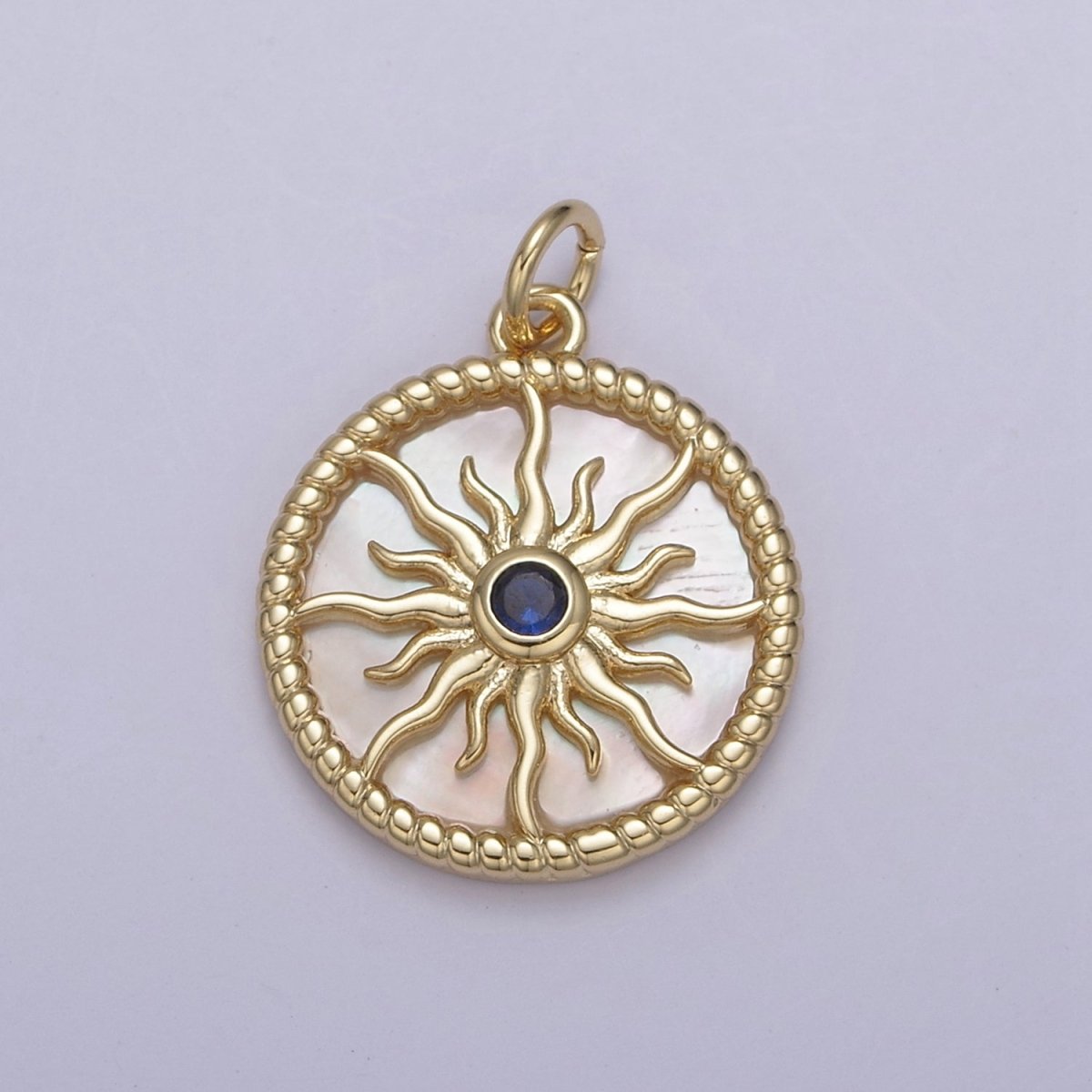 14K Gold Filled Pearl, Tiger Eye, Abalone Shell Charm Pendant Sun Charm for Celestial Necklace Bracelet Jewelry Making N-887 - N-889