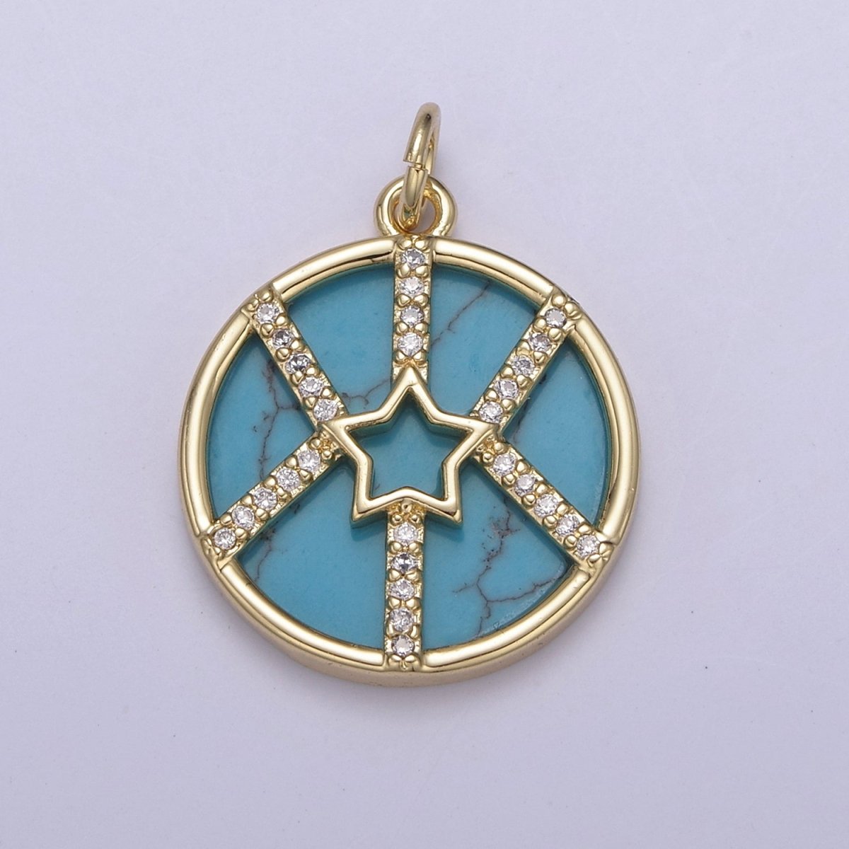 14K Gold Filled Pearl, Tiger Eye, Turquoise Abalone Pearl Shell Charm Pendant Star Charm for Celestial Necklace Bracelet Jewelry Making N-882 - N-886