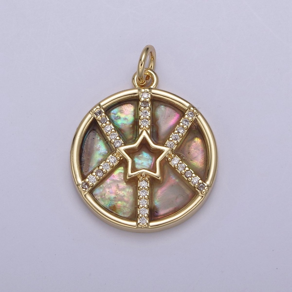 14K Gold Filled Pearl, Tiger Eye, Turquoise Abalone Pearl Shell Charm Pendant Star Charm for Celestial Necklace Bracelet Jewelry Making N-882 - N-886