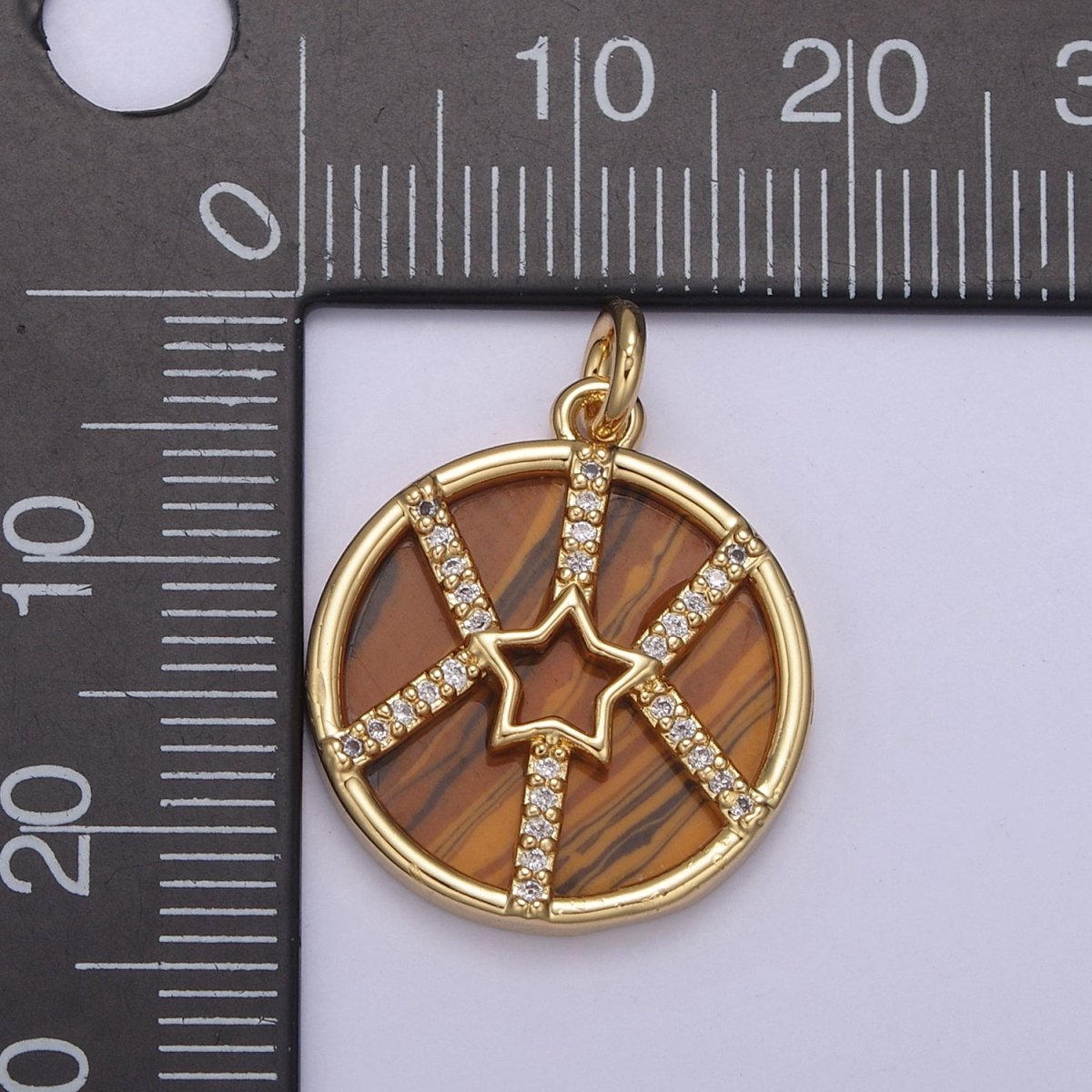 14K Gold Filled Pearl, Tiger Eye, Turquoise Abalone Pearl Shell Charm Pendant Star Charm for Celestial Necklace Bracelet Jewelry Making N-882 - N-886