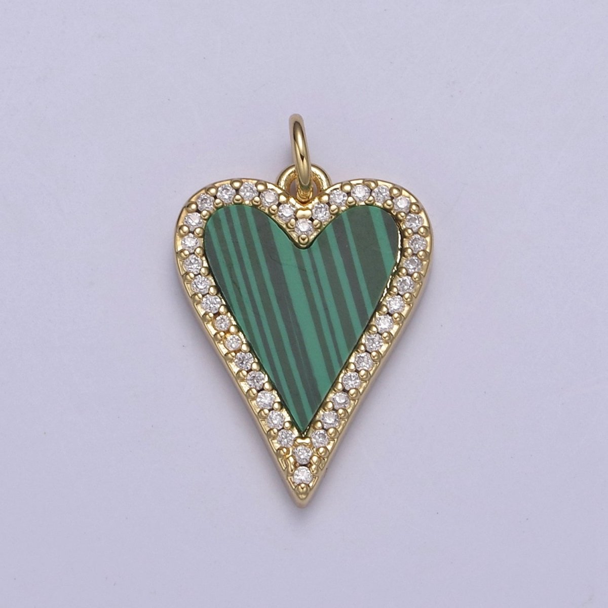 14K Gold Filled Pearl, Tiger Eye, Turquoise Abalone Shell Charm Pendant, Heart Love Charm for Necklace Bracelet Jewelry Making N-637 - N-641