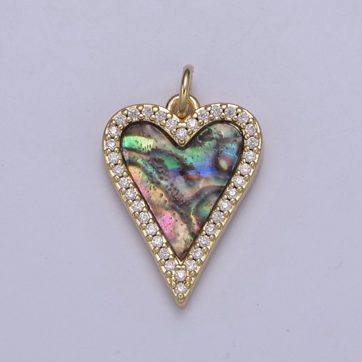 14K Gold Filled Pearl, Tiger Eye, Turquoise Abalone Shell Charm Pendant, Heart Love Charm for Necklace Bracelet Jewelry Making N-637 - N-641