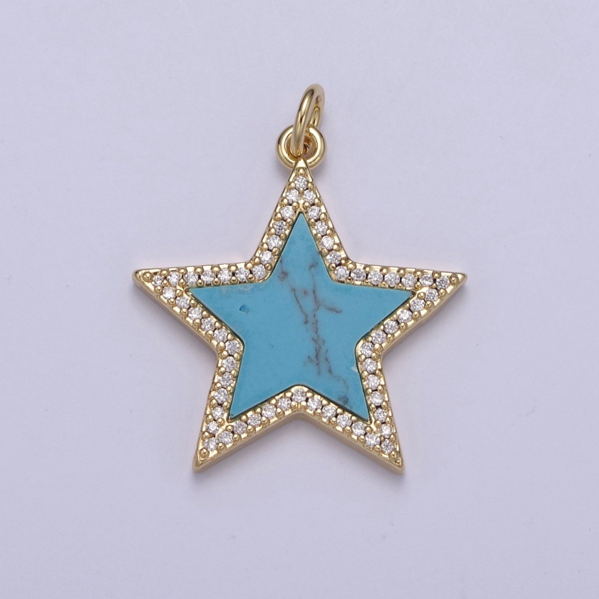 14K Gold Filled Pearl, Tiger Eye, Turquoise Abalone Shell Charm Pendant Star Charm for Celestial Necklace Bracelet Jewelry Making N-658 - N-661