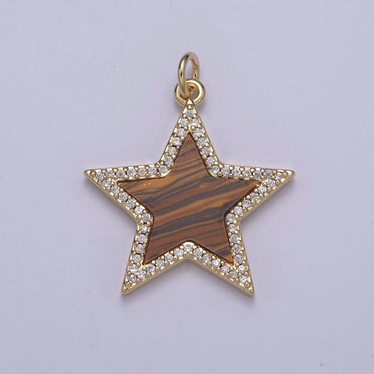 14K Gold Filled Pearl, Tiger Eye, Turquoise Abalone Shell Charm Pendant Star Charm for Celestial Necklace Bracelet Jewelry Making N-658 - N-661