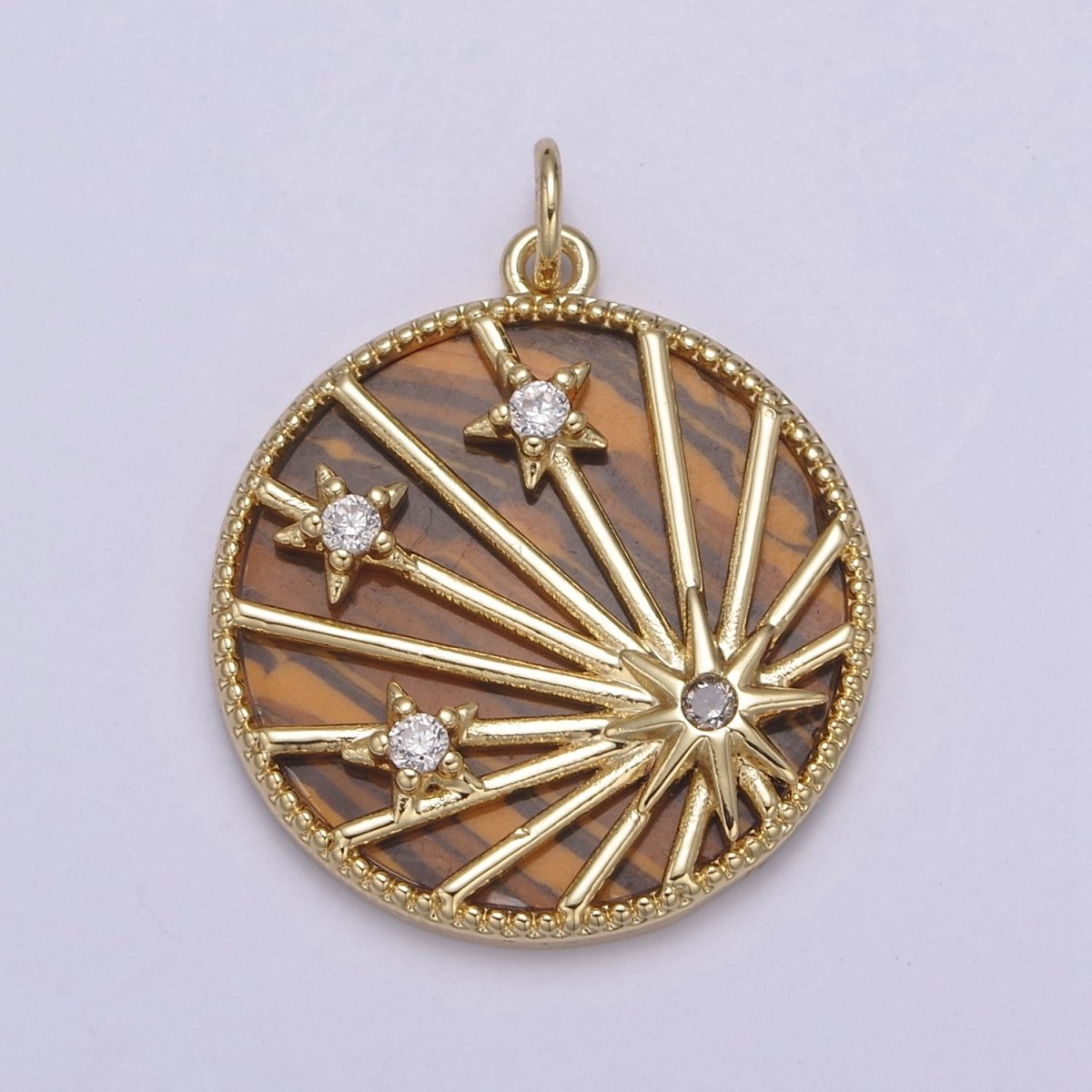 14K Gold Filled Pearl, Tiger Eye, Turquoise, Malachite, Abalone Shell Charm Pendant Star Charm for Celestial Necklace Bracelet Jewelry Making N-890 - N-894