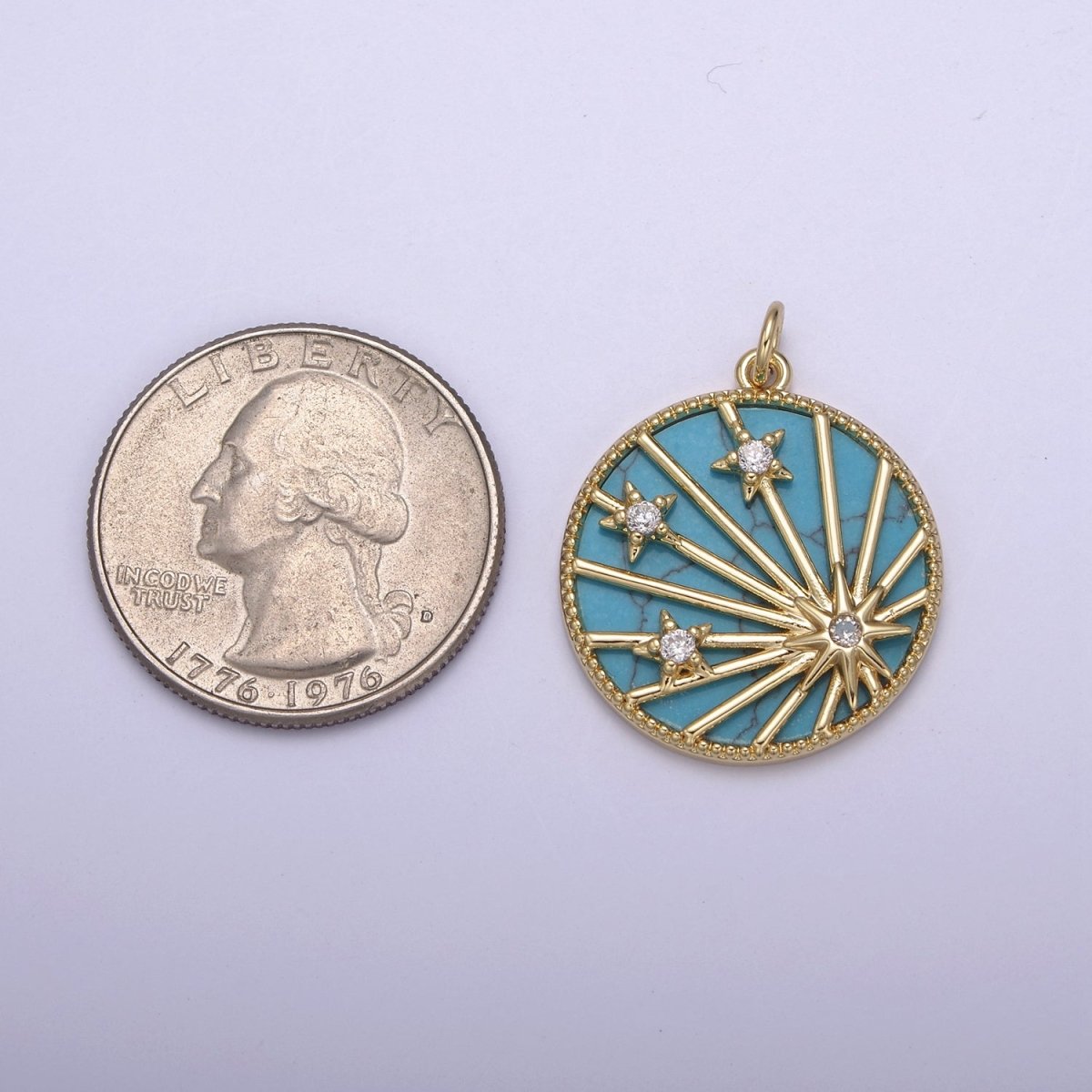 14K Gold Filled Pearl, Tiger Eye, Turquoise, Malachite, Abalone Shell Charm Pendant Star Charm for Celestial Necklace Bracelet Jewelry Making N-890 - N-894