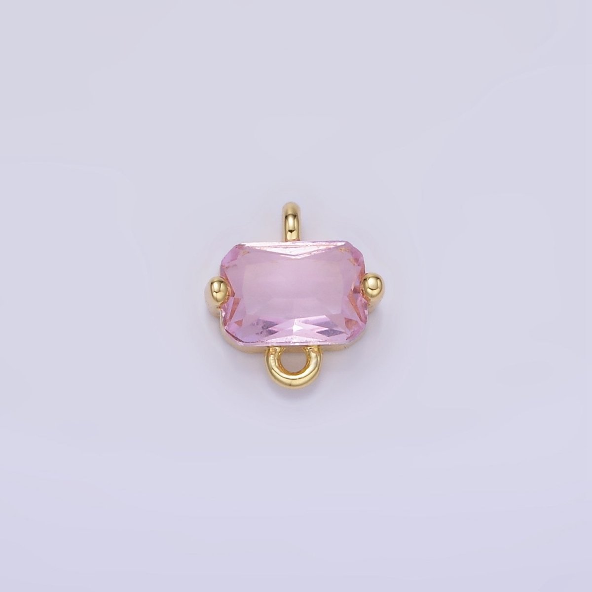 14K Gold Filled Pink, Purple, Blue, Clear Multifaceted CZ Baguette Connector | G345 - G346