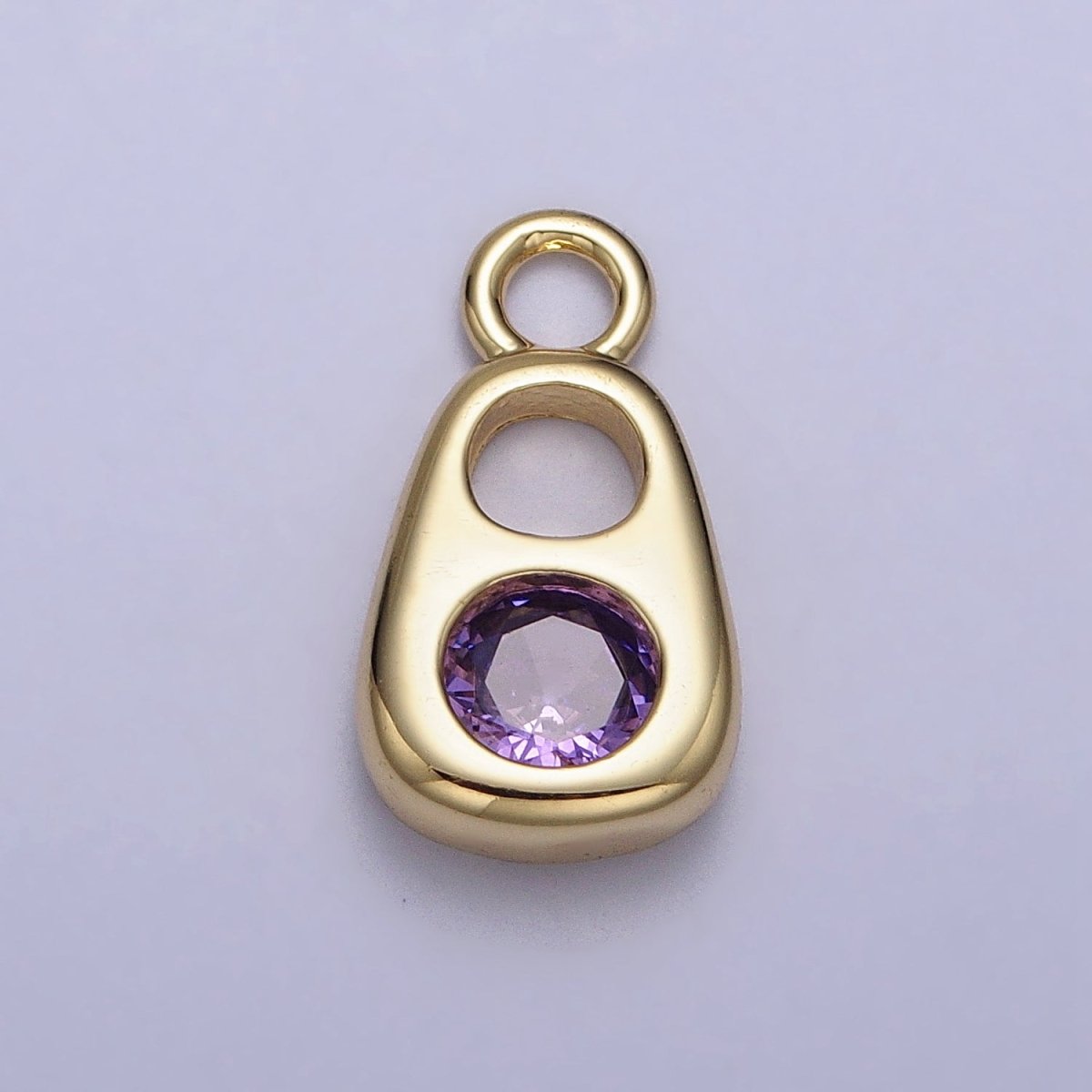 14K Gold Filled Purple, Green, Clear, Blue, Pink, Fuchsia Pop Pull-Tab Charm | AC327 - AC332
