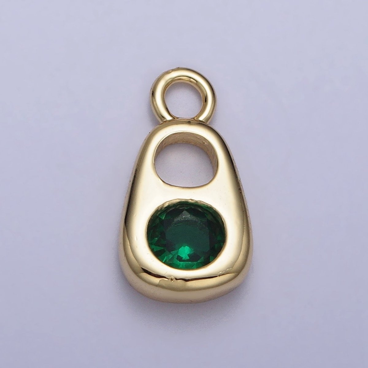 14K Gold Filled Purple, Green, Clear, Blue, Pink, Fuchsia Pop Pull-Tab Charm | AC327 - AC332