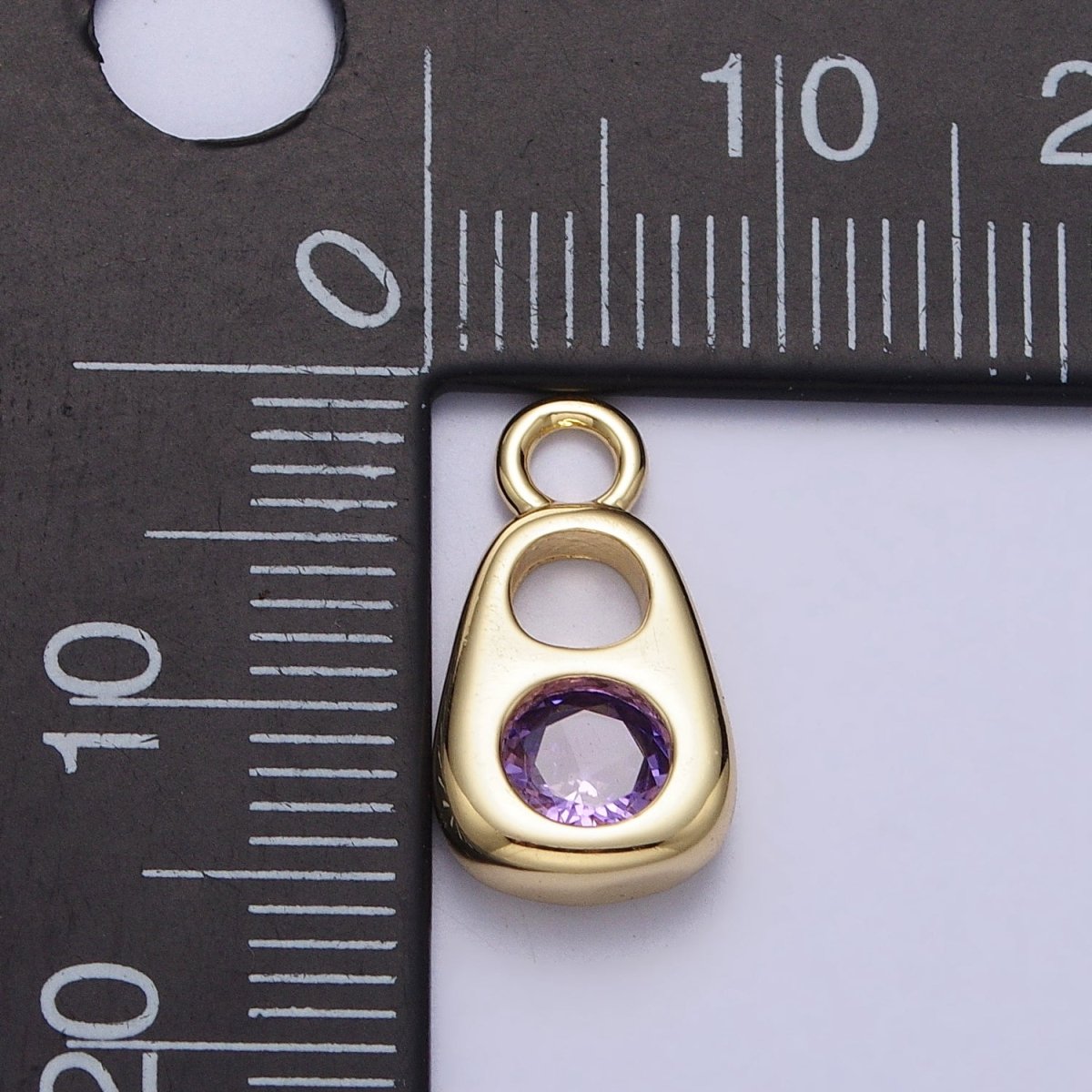 14K Gold Filled Purple, Green, Clear, Blue, Pink, Fuchsia Pop Pull-Tab Charm | AC327 - AC332