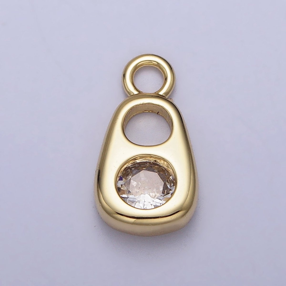 14K Gold Filled Purple, Green, Clear, Blue, Pink, Fuchsia Pop Pull-Tab Charm | AC327 - AC332