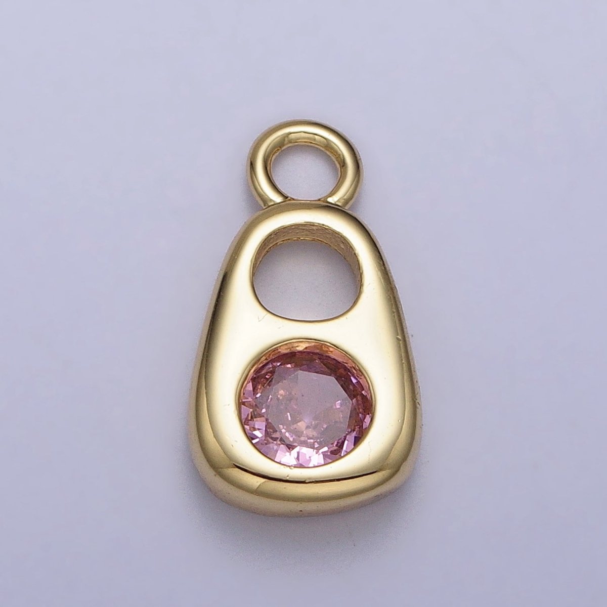 14K Gold Filled Purple, Green, Clear, Blue, Pink, Fuchsia Pop Pull-Tab Charm | AC327 - AC332