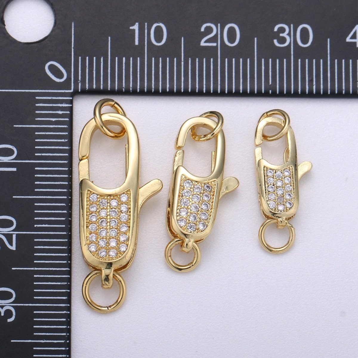 14K Gold Filled Rectangle Lobster Clasp for Necklace Bracelet Jewelry Making Supplies Chain Findings Micro Pave Clasp K-382 K-821 K-866