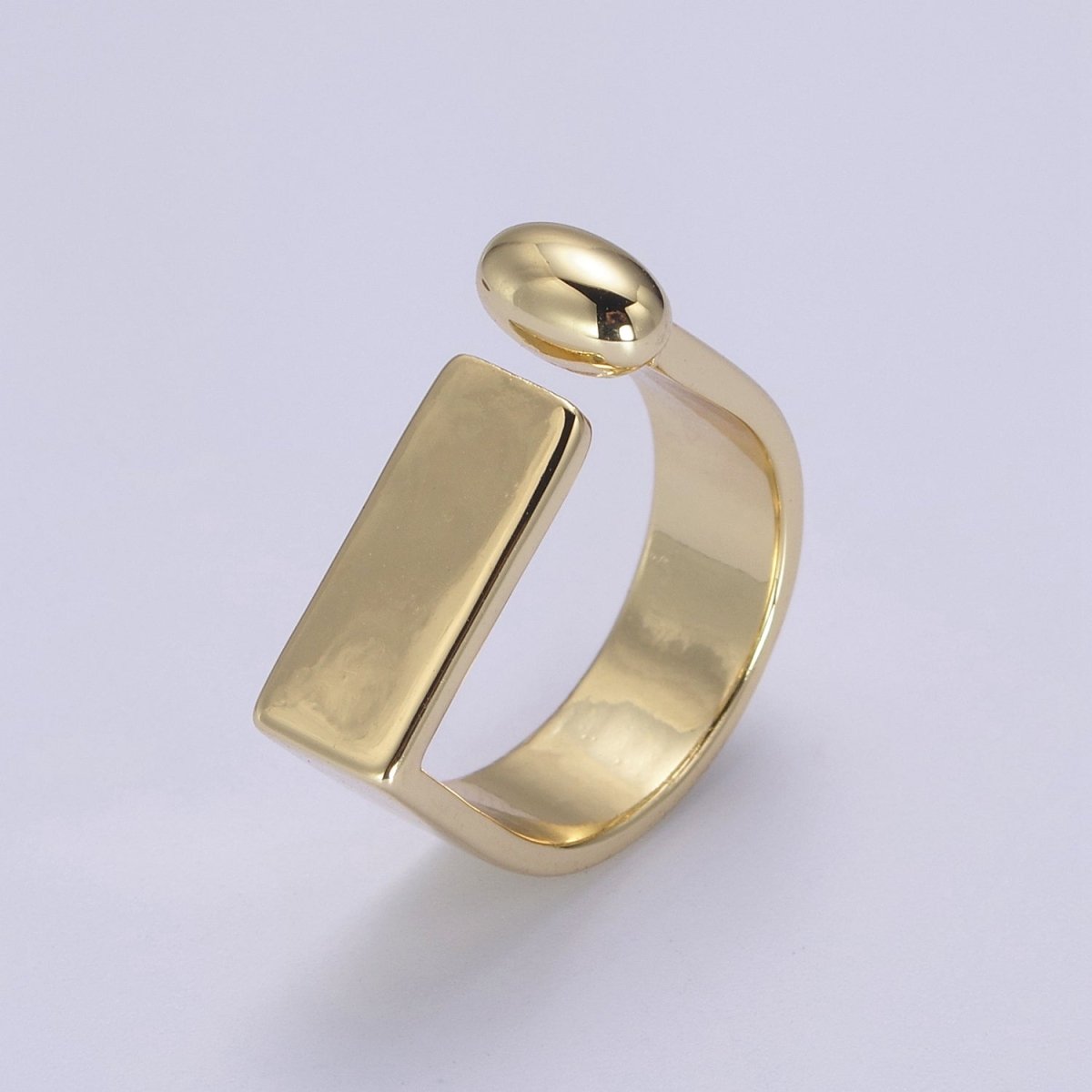 14k Gold Filled Rectangle Signet Ring, Gold Signet Ring, Silver Ring, Rectangle Signet Wholesale Jewelry U-329